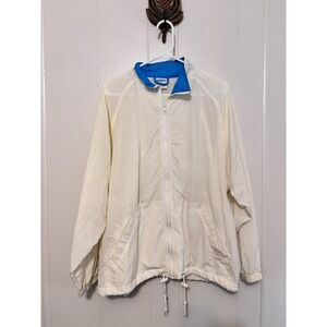 Cheetah Mervyns Vintage 80s 90s White Windbreaker Jacket Adults Size Large